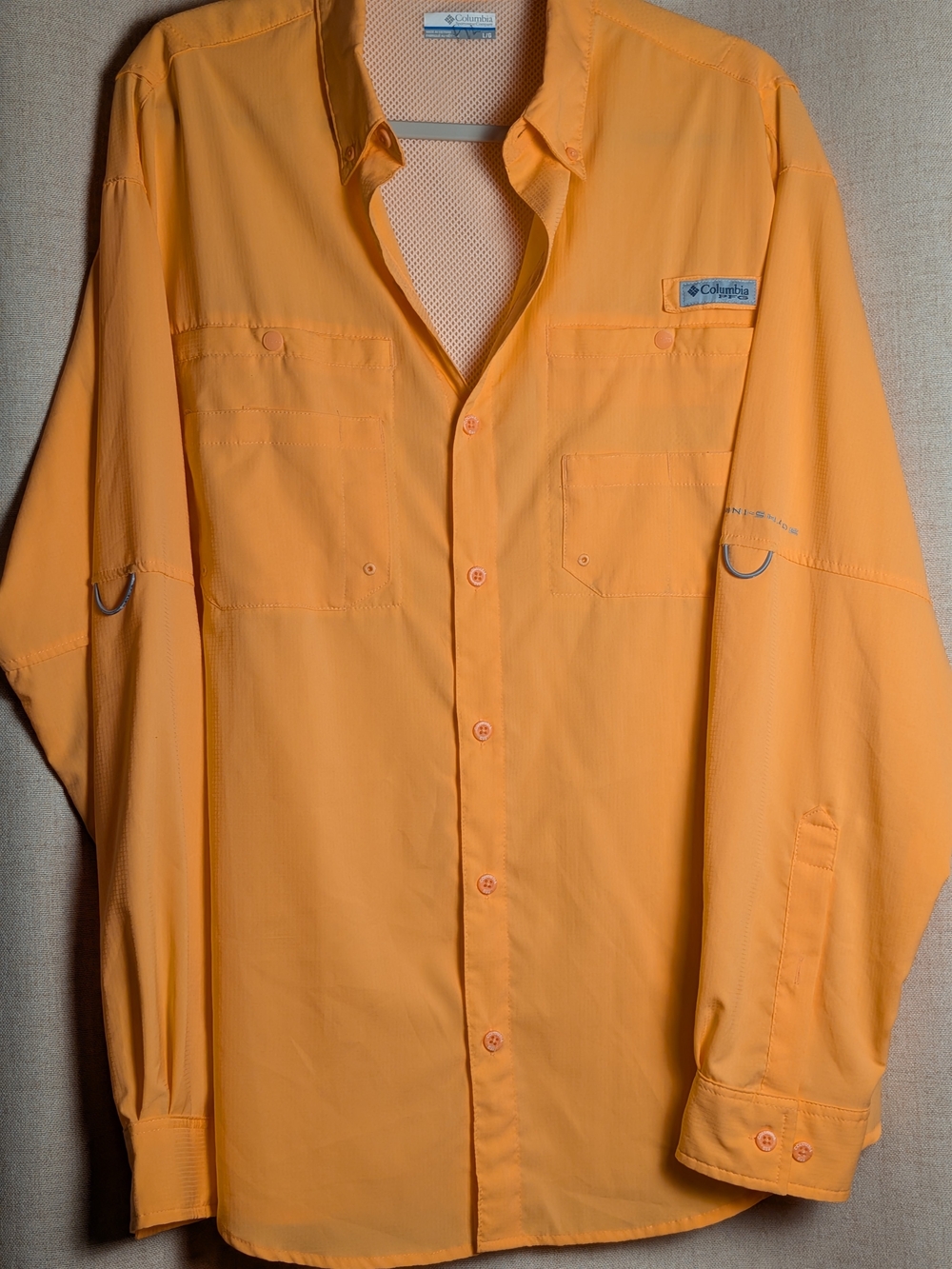 Columbia PFG Orange Omni-Shade Fishing Shirt Men’s Large